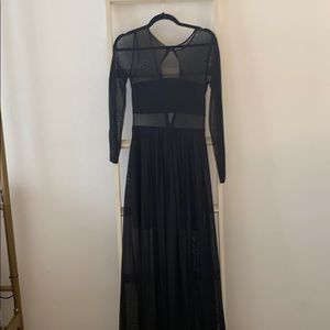 Black dress with mesh top